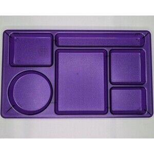 Lot of 9 Lunch Trays Cambro Divided Hard Plastic School BBQ Food Purple 915CW